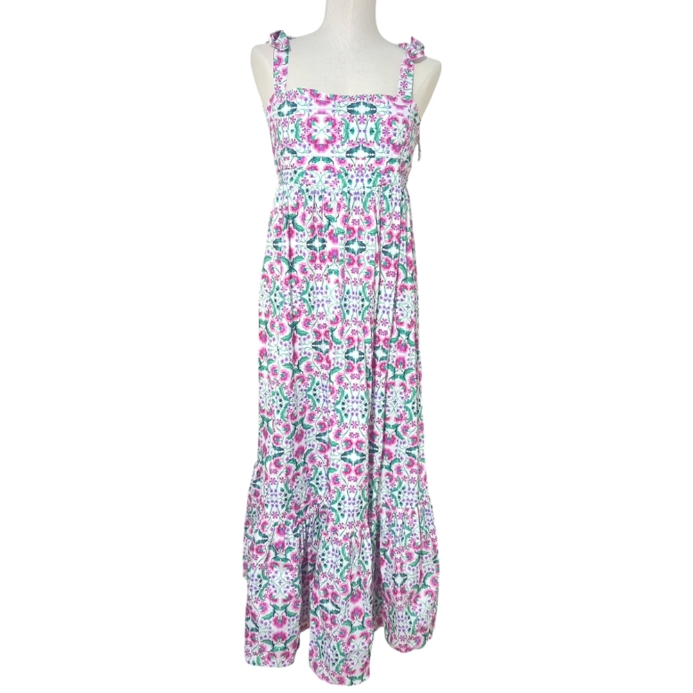 Misa Serafina Open Back Adjustable Strap Floral Maxi Dress Large